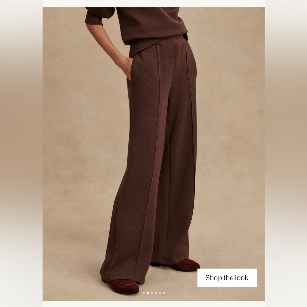 Varley The Wide Leg Pant 30” in Coffee Bean Marl size Medium
